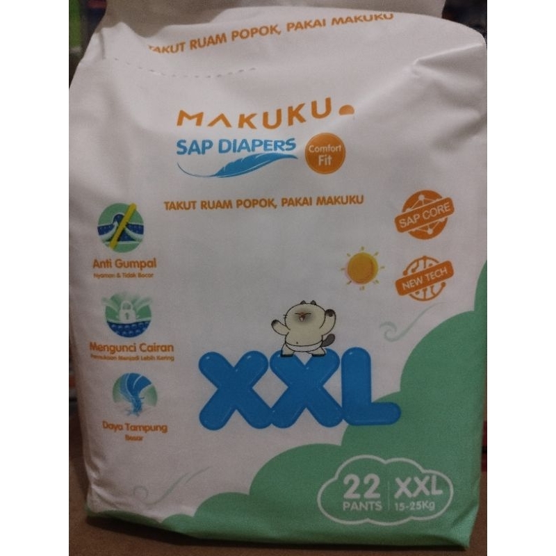 Jual MAKUKU SAP DIAPERS COMFORT FIT NB32 S30 M28 L26 XL24 XXL22