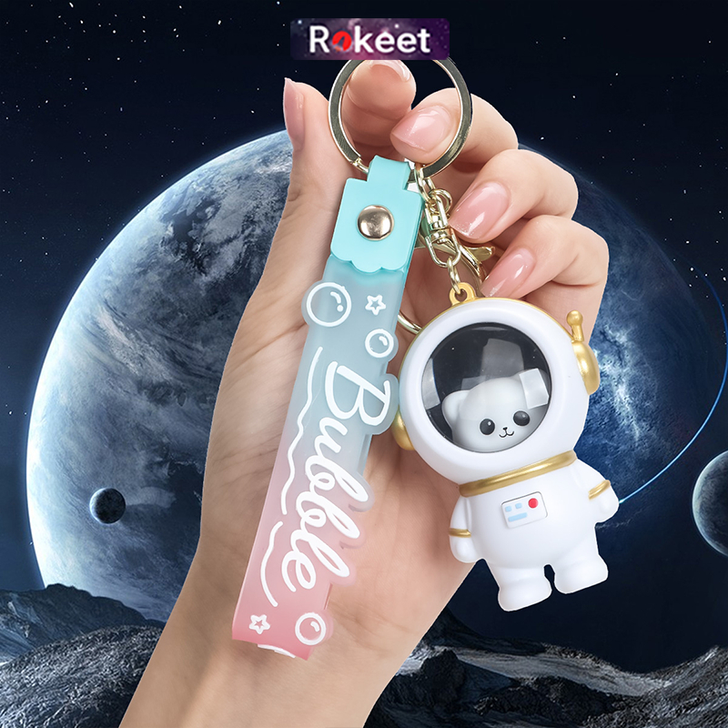 Jual Rokeet Gantungan Kunci Astronot Lucu Keychain With Night Lamp