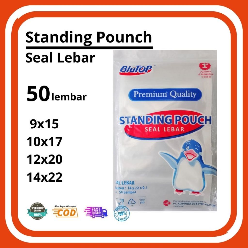 Jual Standing Pounch Seal Lebar Jernih Berkualitas Stp Blutop X