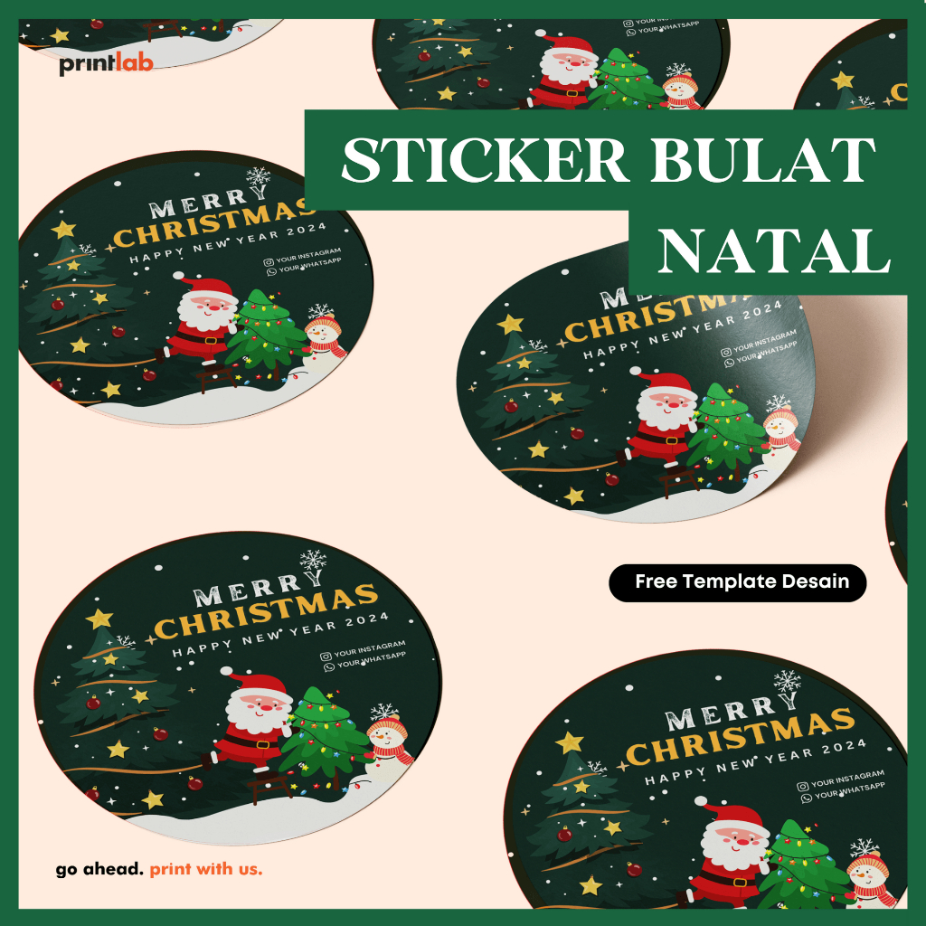 Jual Stiker Bulet Natal Merry Christmas Stiker Kemasan Parcel