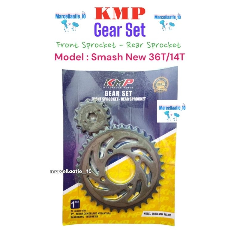 Jual KMP GEAR PAKET MOTOR SUZUKI SMASH 36T 14T GEAR SET SUZUKI SMASH