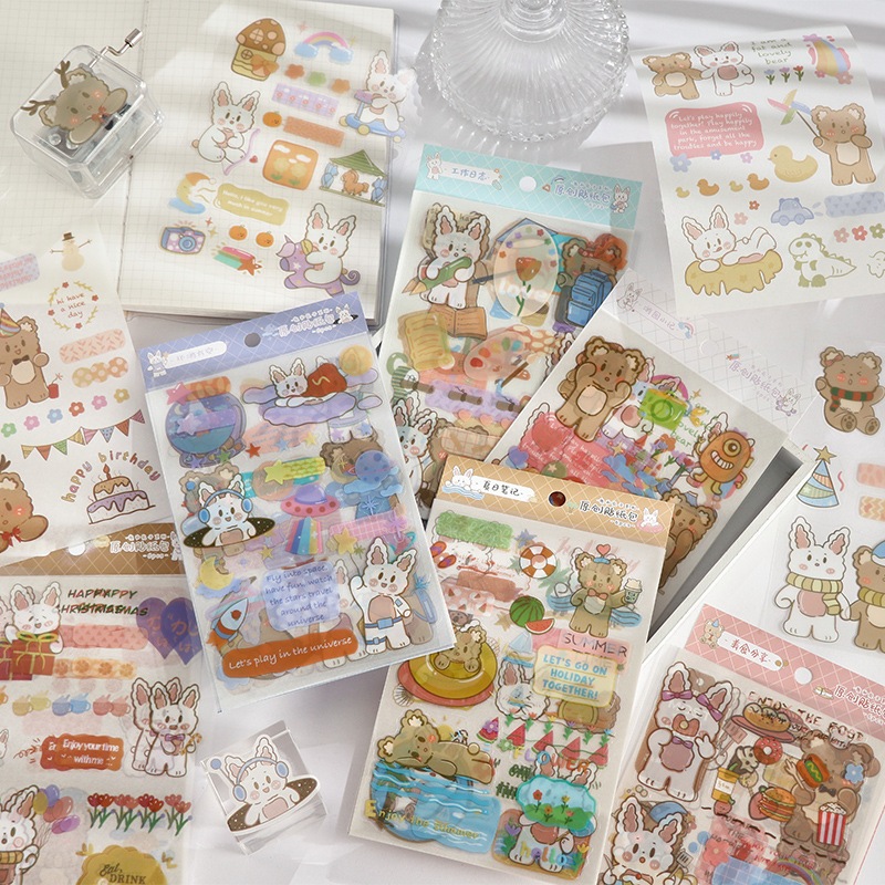 Jual The Brown Bear White Rabbit Diary Deco Stickers Shopee Indonesia