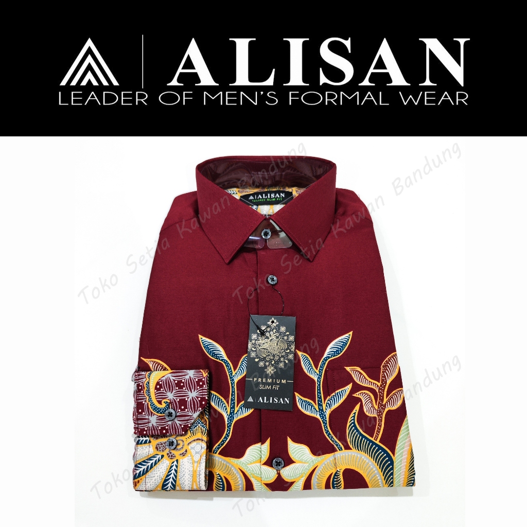 Jual Kemeja Alisan Batik Slim Fit Lengan Panjang Premium