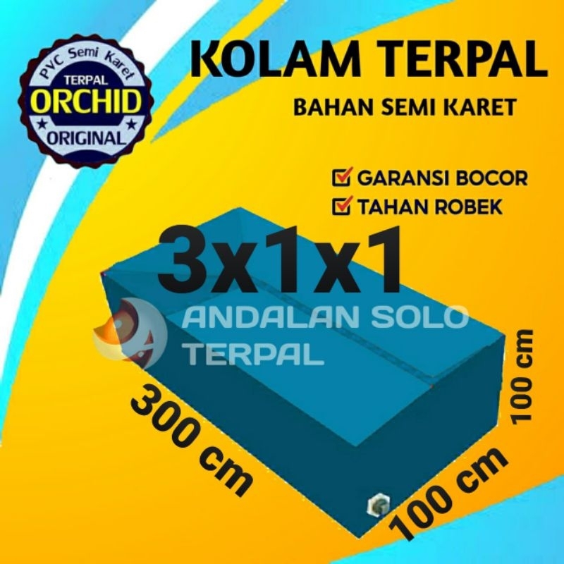 Jual Terpal Kolam Ikan Kotak Ukuran 300x100x100 3x1x1 Bahan Semikaret