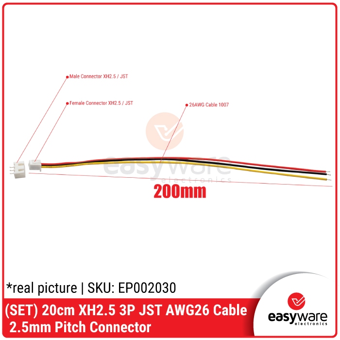 Jual Connector Xh Pin Female With Cable Cm Jst Pin Mm