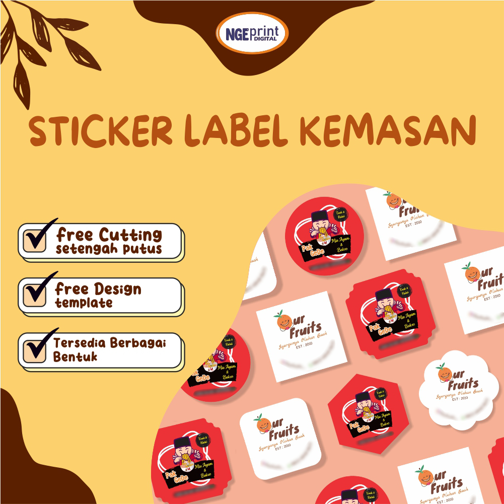 Jual Stiker Label Makanan Print Cutting Stiker Label Minuman