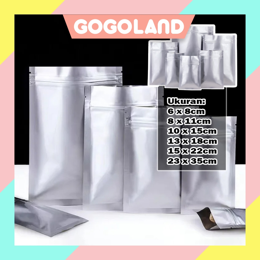 Jual Gogoland Plastik Klip Aluminium Foil Flat I Sachet Pouch I