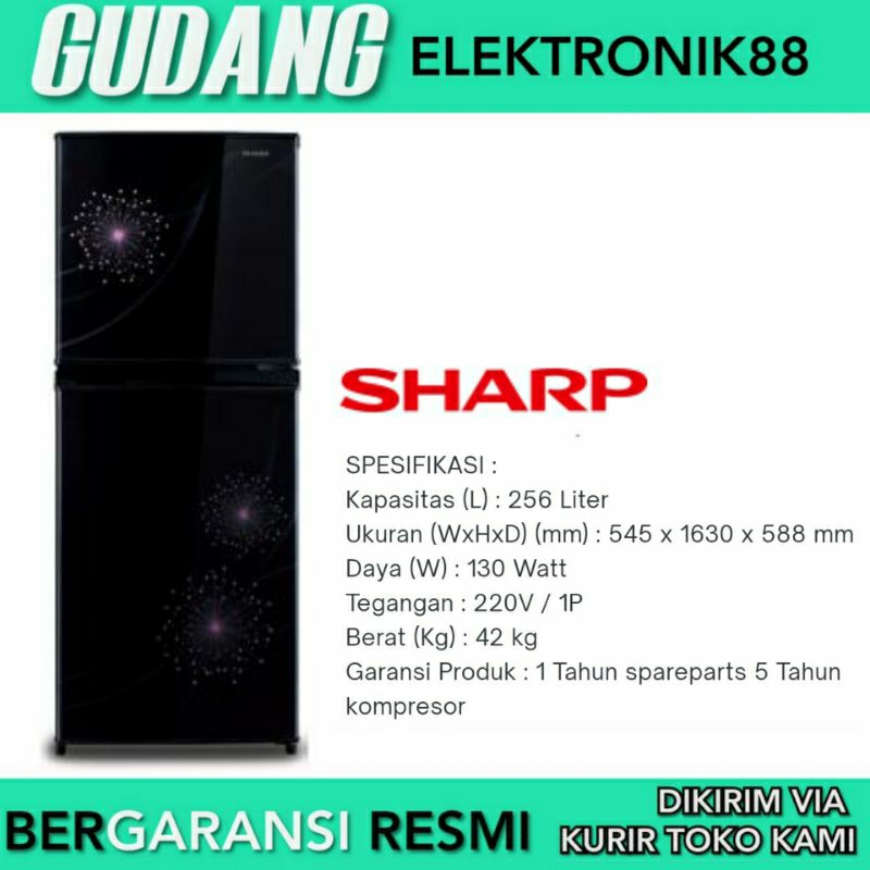 Jual Kulkas Sharp 2 Pintu SJ 317MG DB Lemari Es Sharp 2Pintu 256Liter