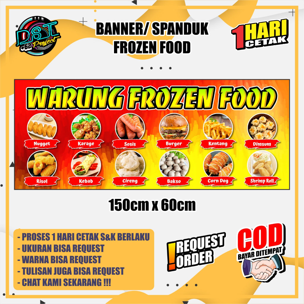 Jual BANNER SPANDUK WARUNG FROZEN 150 X 60 Shopee Indonesia