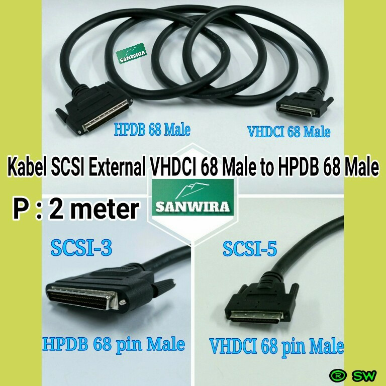 Jual Kabel SCSI External VHDCI 68 Male To HPDB 68 Male Panjang 2