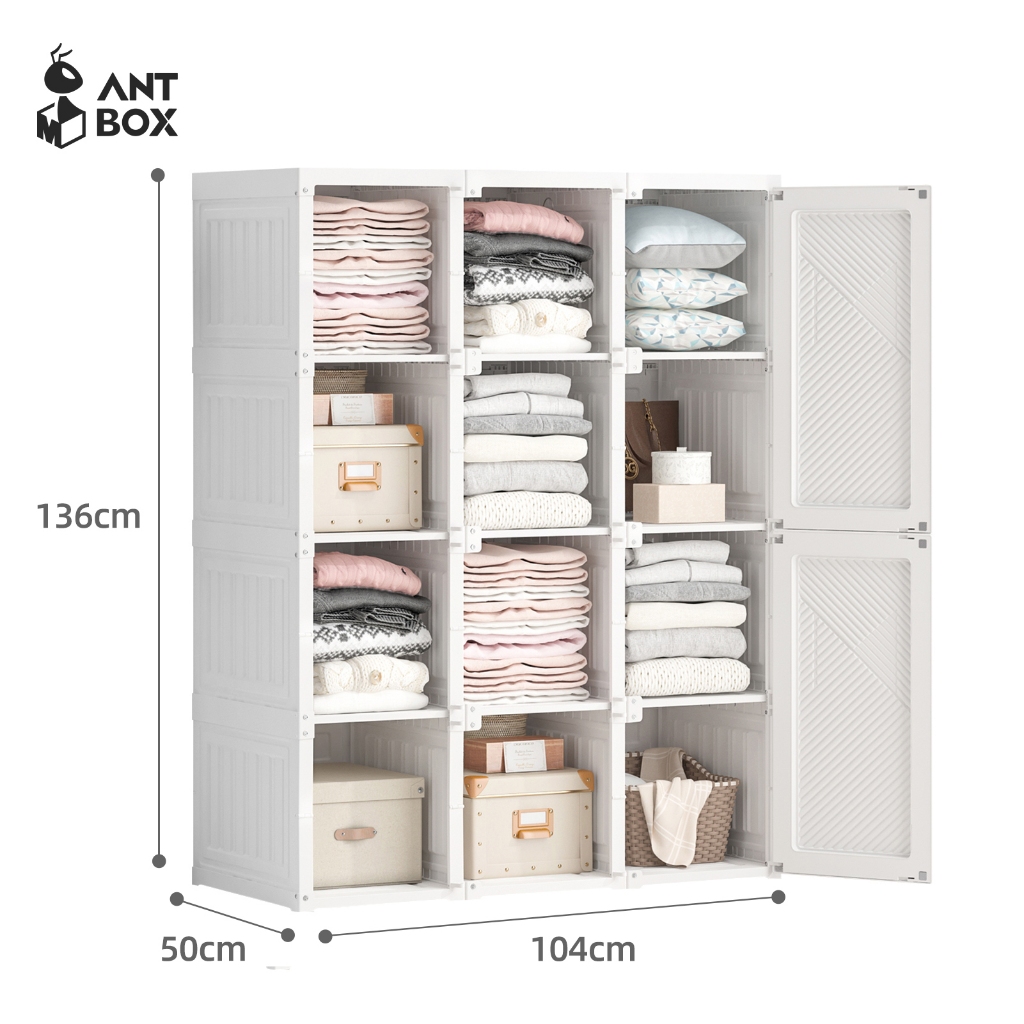 Jual Antbox Lemari Pakaian Putih Minimalis Box Wardrobe Putih