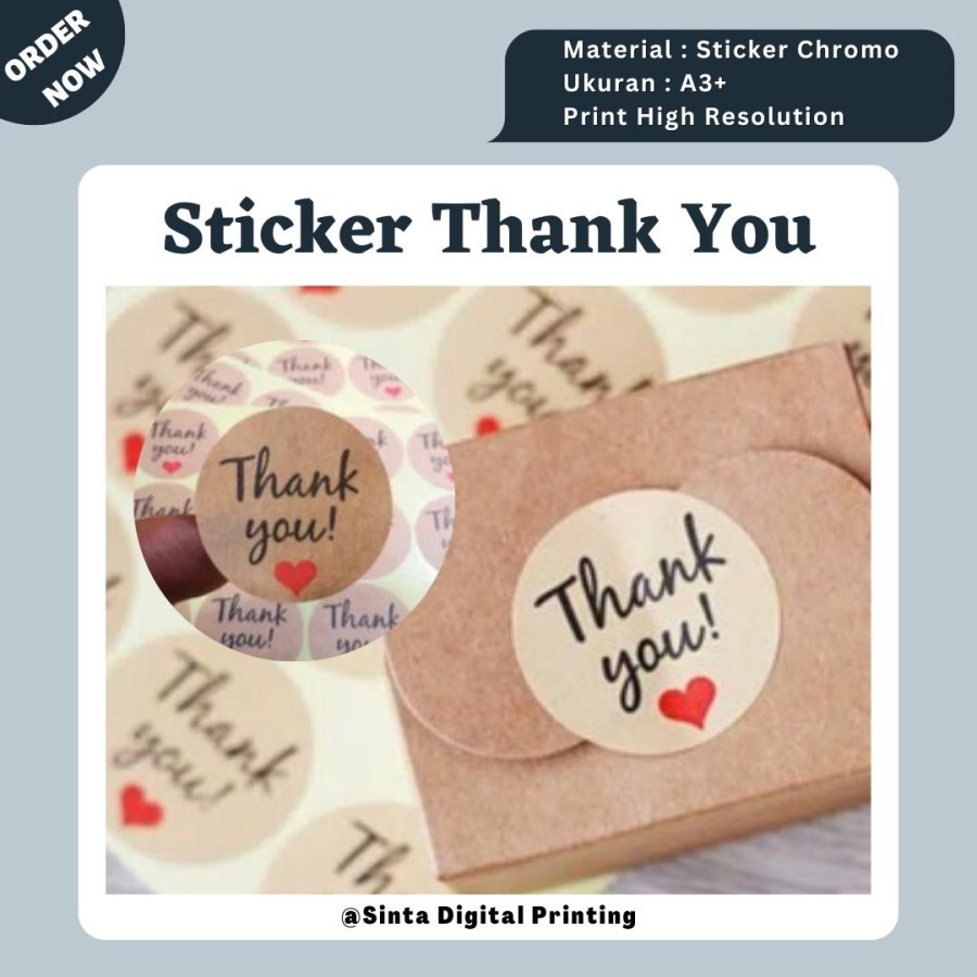 Jual Sticker Thankyou Roll Pcs Sticker Thank You Sticker