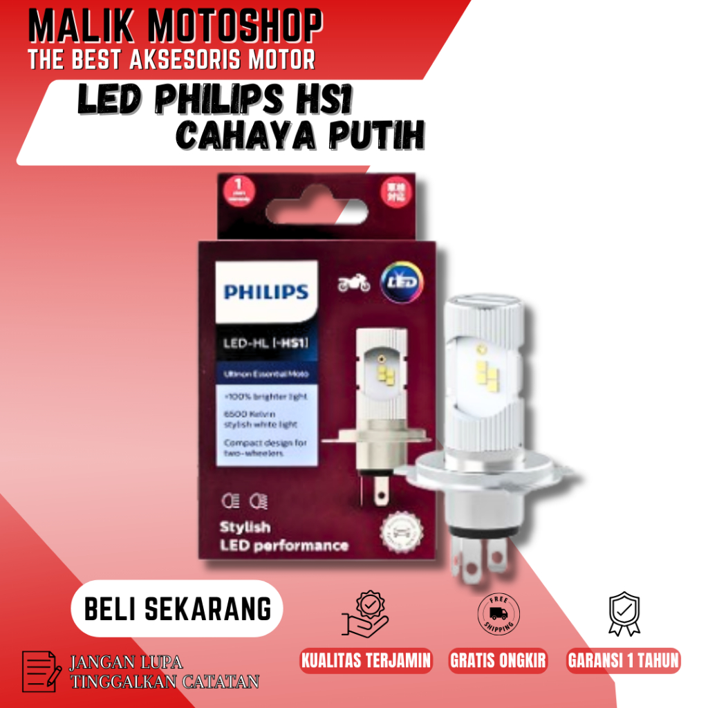 Jual Lampu Depan Motor Led Hl Hs H V Kaki Putih Philips