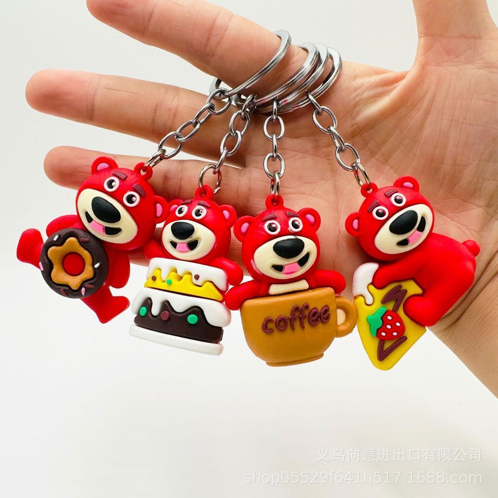 Jual Gantungan Kunci Lucu Karakter Lotso Beruang Pink Keychain Rubber