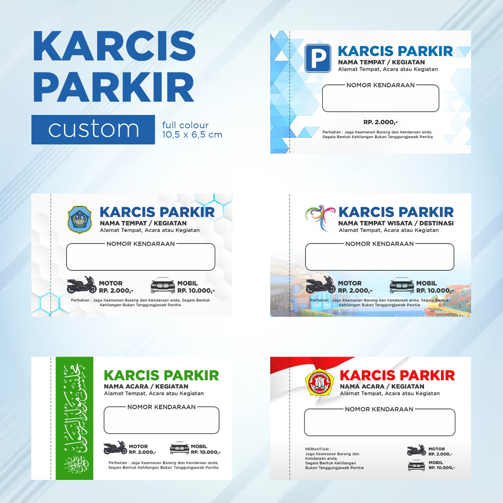 Jual CETAK KARCIS PARKIR KARCIS PARKIR ACARA CUSTOM Shopee