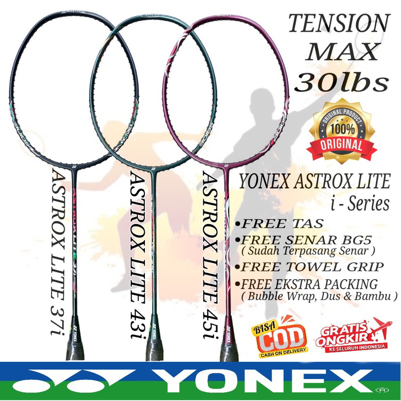 Jual ORIGINAL Raket Badminton Yonex I Series ASTROX LITE 37i 43i