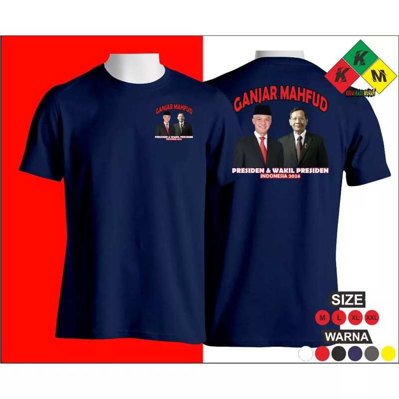 Jual KAOS TSHIRT GANJAR MAHFUD PRESIDEN WAKIL PRESIDEN 2024 TERBARU