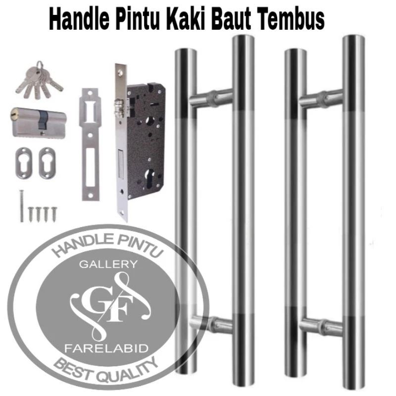 Jual Handle Pintu Rumah Kaki Baut Tembus 80 Cm 60 Cm 45 Cm Set Body