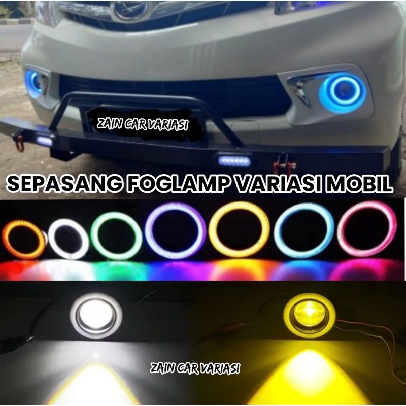 Jual SEPASANG LAMPU LED FOGLAMP ANGEL EYES 89MM MOBIL AVANZA XENIA