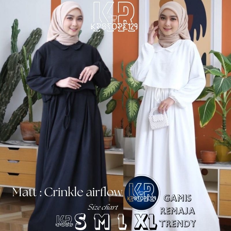 Jual Gamis Crinkle Busui Remaja Perempuan TERBARU Busui ZAFINA GAMIS