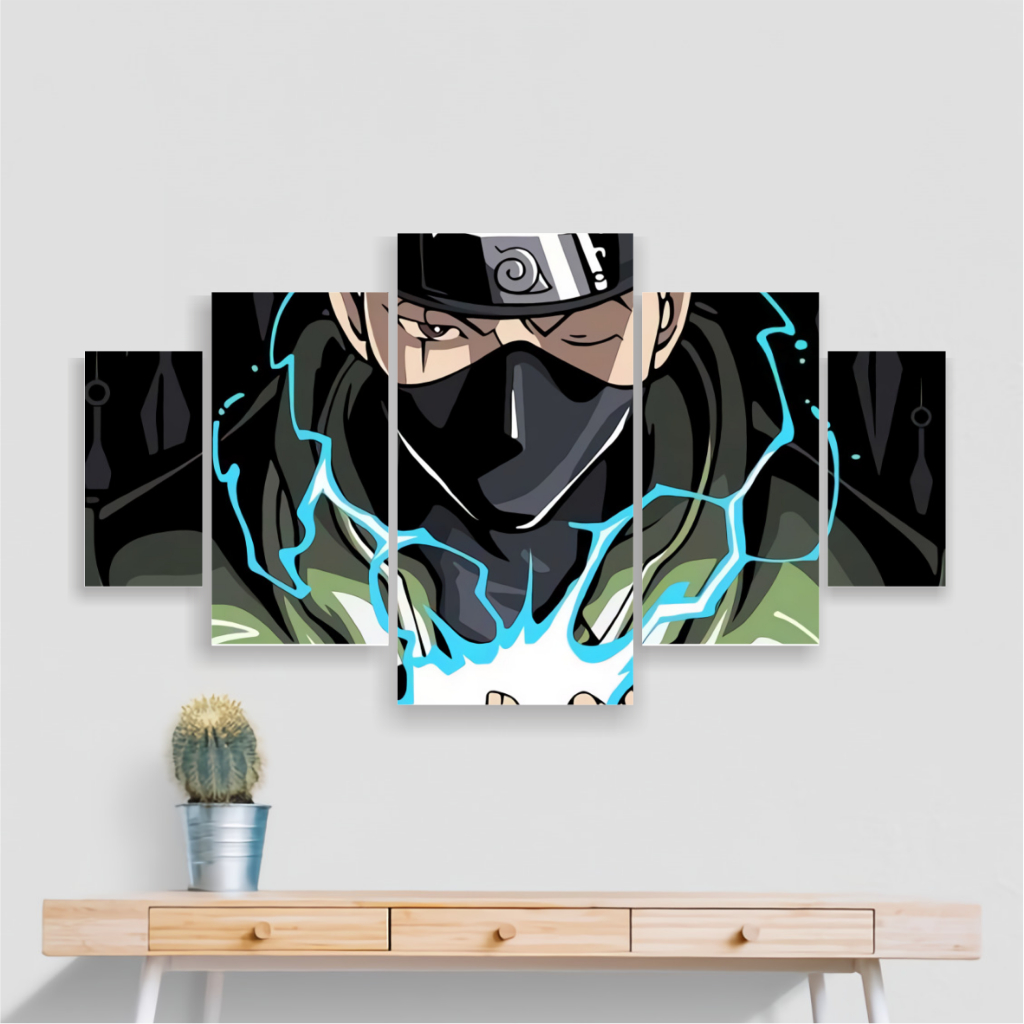 Jual Hiasan Dinding NARUTO SASUKE KAKASHI 5pcs Poster Kayu Wall Decor