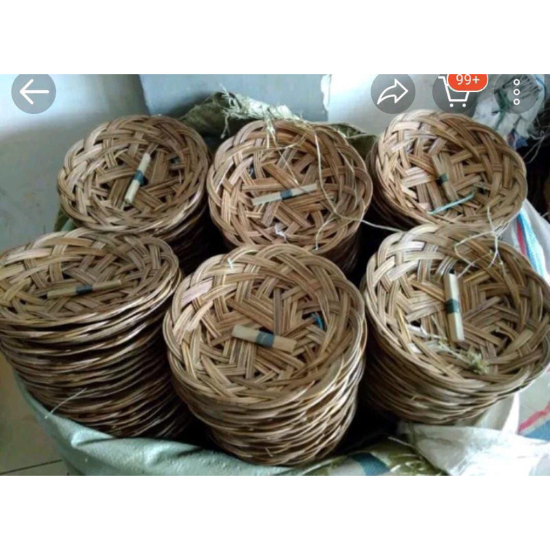 Jual Piring Lidi Anyaman Rotan Piring Plastik Rotan Isi Lusin Isi