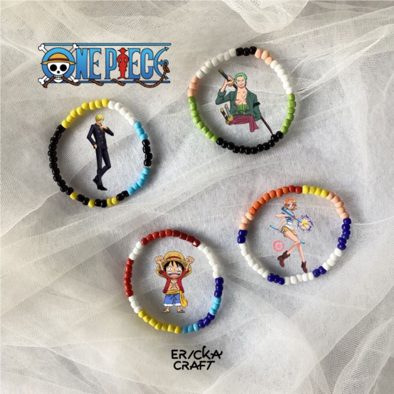 Jual One Piece Bracrelet Beads Gelang Manik Manik Luffy Zoro Nami Sanji