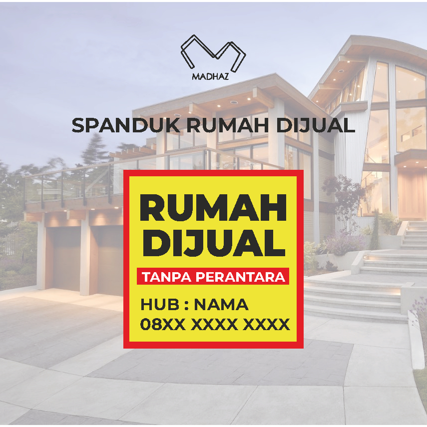 Jual Cetak Spanduk Rumah Dijual Ruko Disewakan Banner Rumah