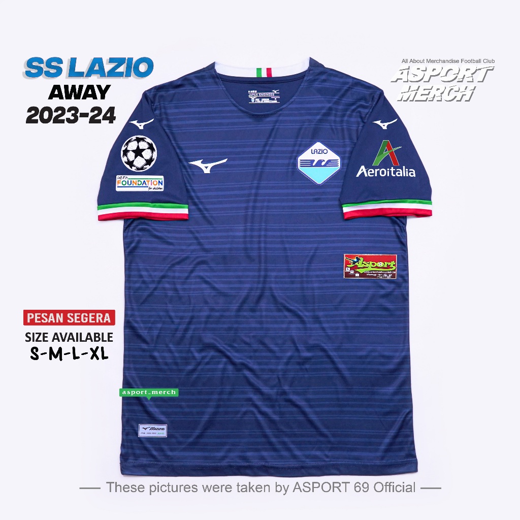 Jual JERSEY BOLA SS LAZIO AWAY TERBARU 2023 2024 JERSEY LAZIO AWAY 23