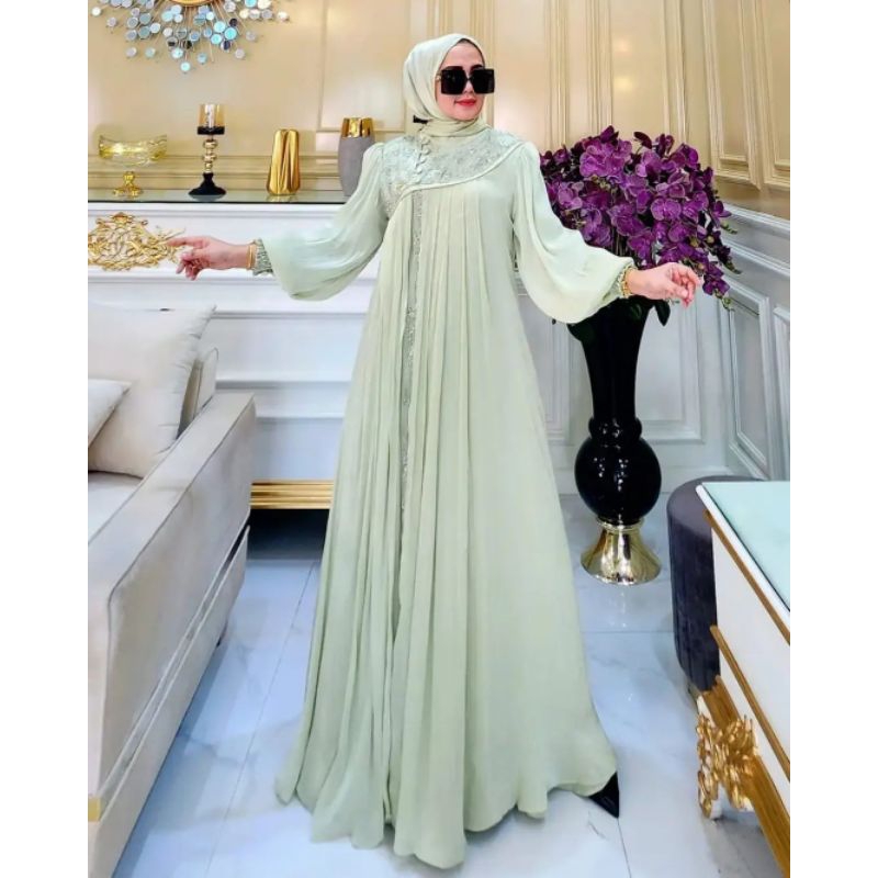 Jual DRESS KONDANGAN DRESS GAMIS SHIMER SILK PREMIUM BAHAN LEMBUT