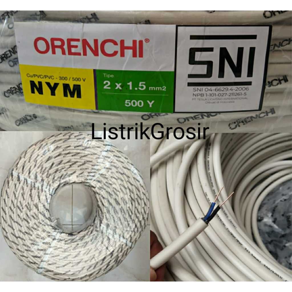 Jual Kabel Listrik Kawat Engkel Tembaga Orenchi Roll Y Yard Nym