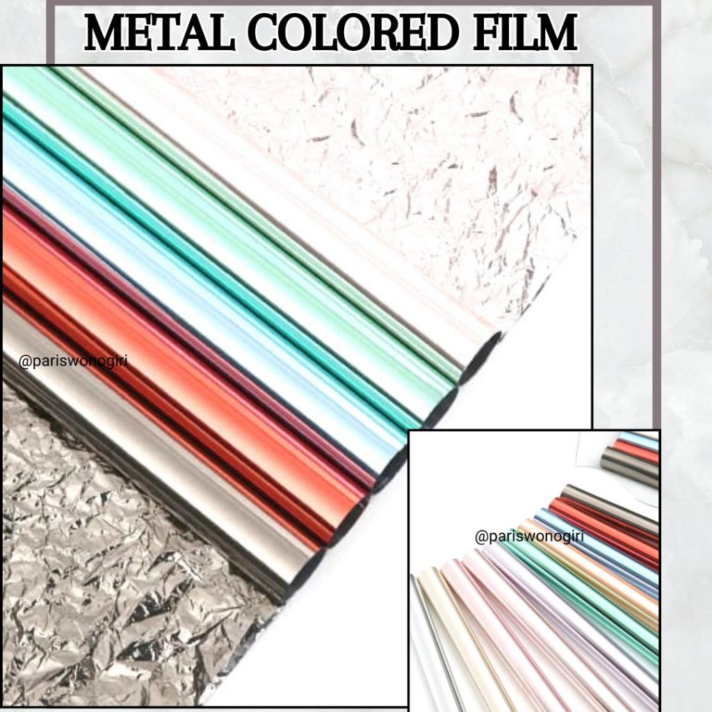 Jual Kertas Pembungkus Buket Bunga Kado Warna Metalik Metal Colored