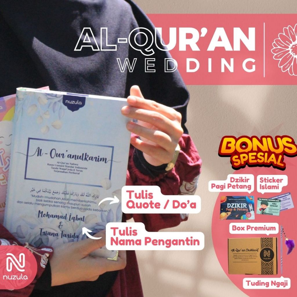 Jual Al Quran Custom Wedding Mahar Seserahan Nikah Hantaran