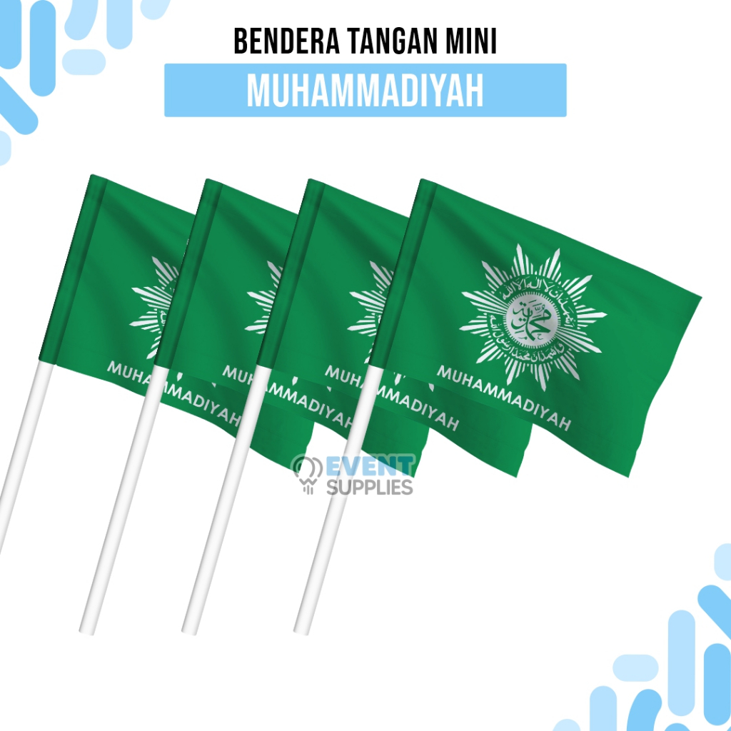 Jual Bendera Tangan Muhammadiyah Kain Dengan Tangkai Stik Pawai X Cm