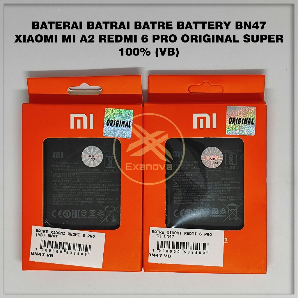 Jual BATERAI BATRAI BATRE BATTERY BN47 XIAOMI MI A2 REDMI 6 PRO