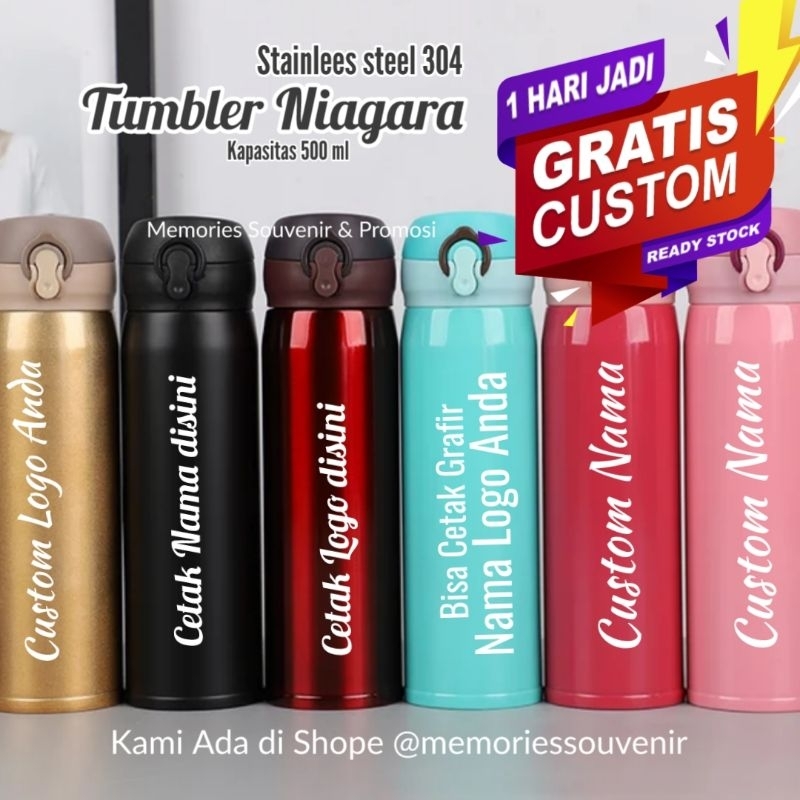 Jual Termos Niagara Stainless Steel GRATIS Custom Nama LOGO Tumbler