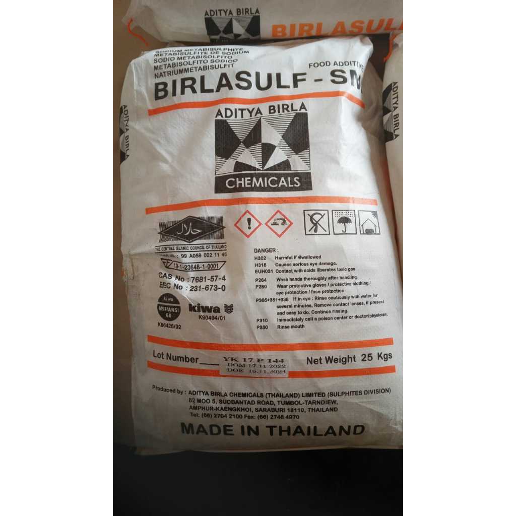 Jual Sodium Metabisulfite SMB Thailand Food Grade 25 Kg Shopee Indonesia