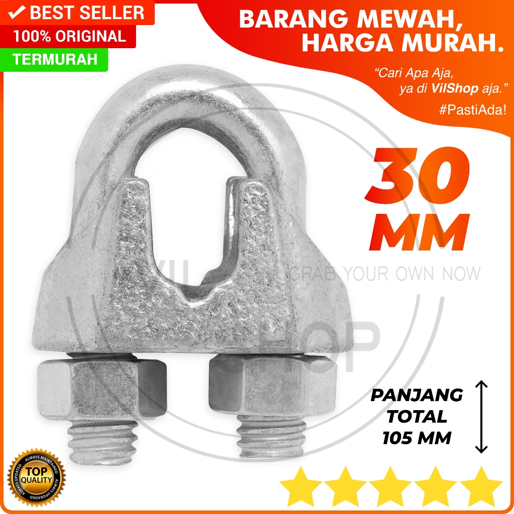 Jual KLEM SELING BAJA 30MM 30 MM KLEM SLING KLEM TALI KLEM KAWAT