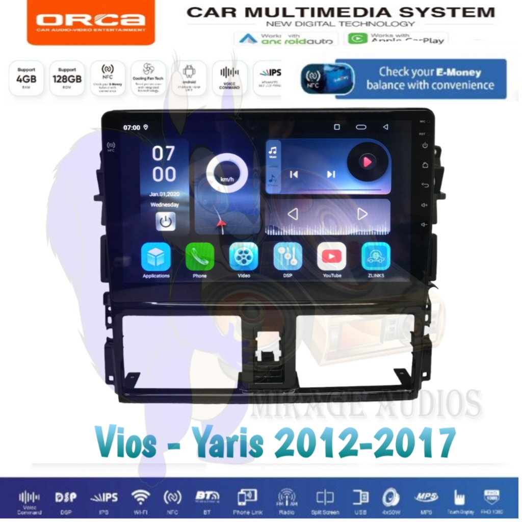 Jual Headunit Android Orca New Standar NFC Carplay All New Yaris Vios