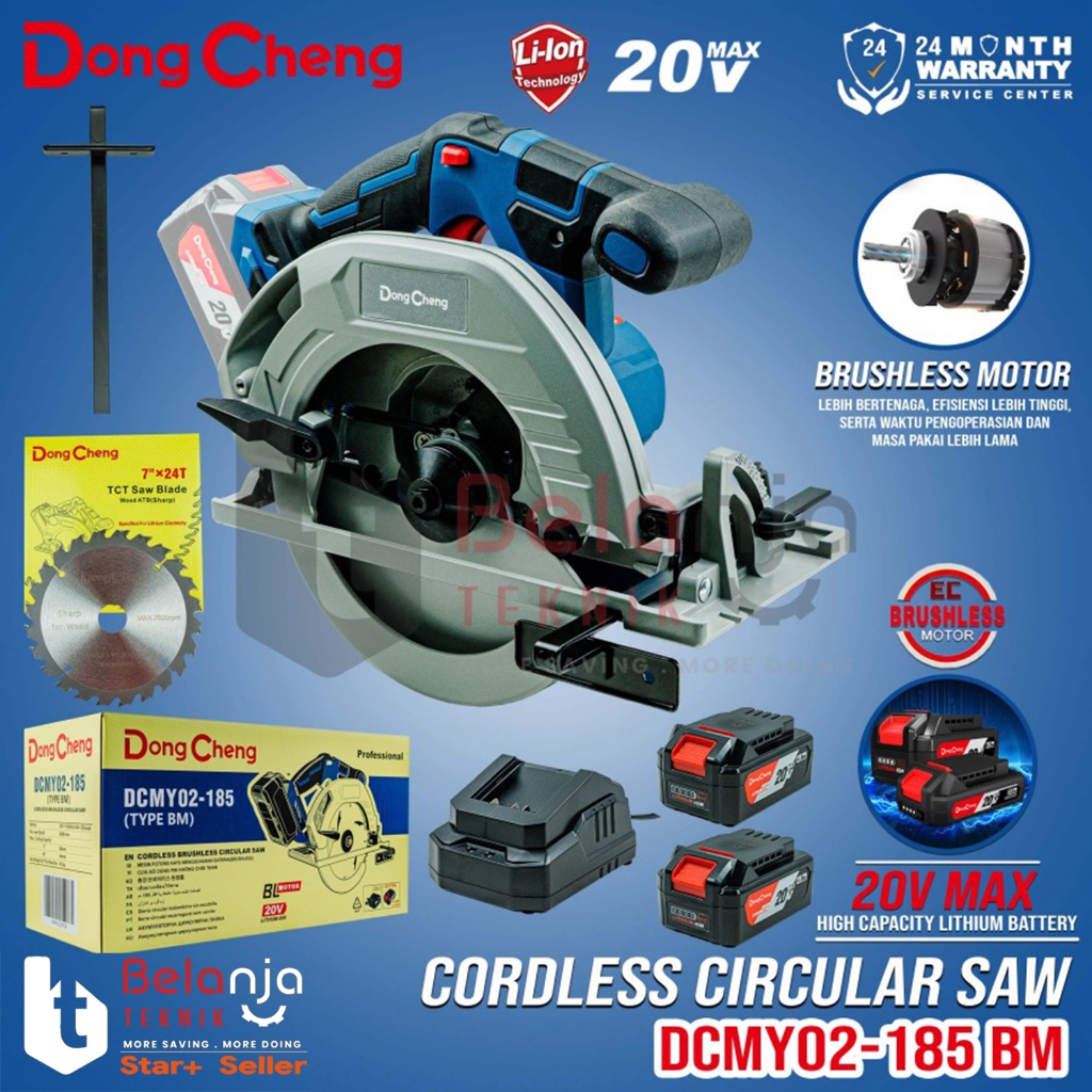 Jual Dongcheng Mesin Circular Saw Baterai Dcmy Bm Sirkel Kayu Set