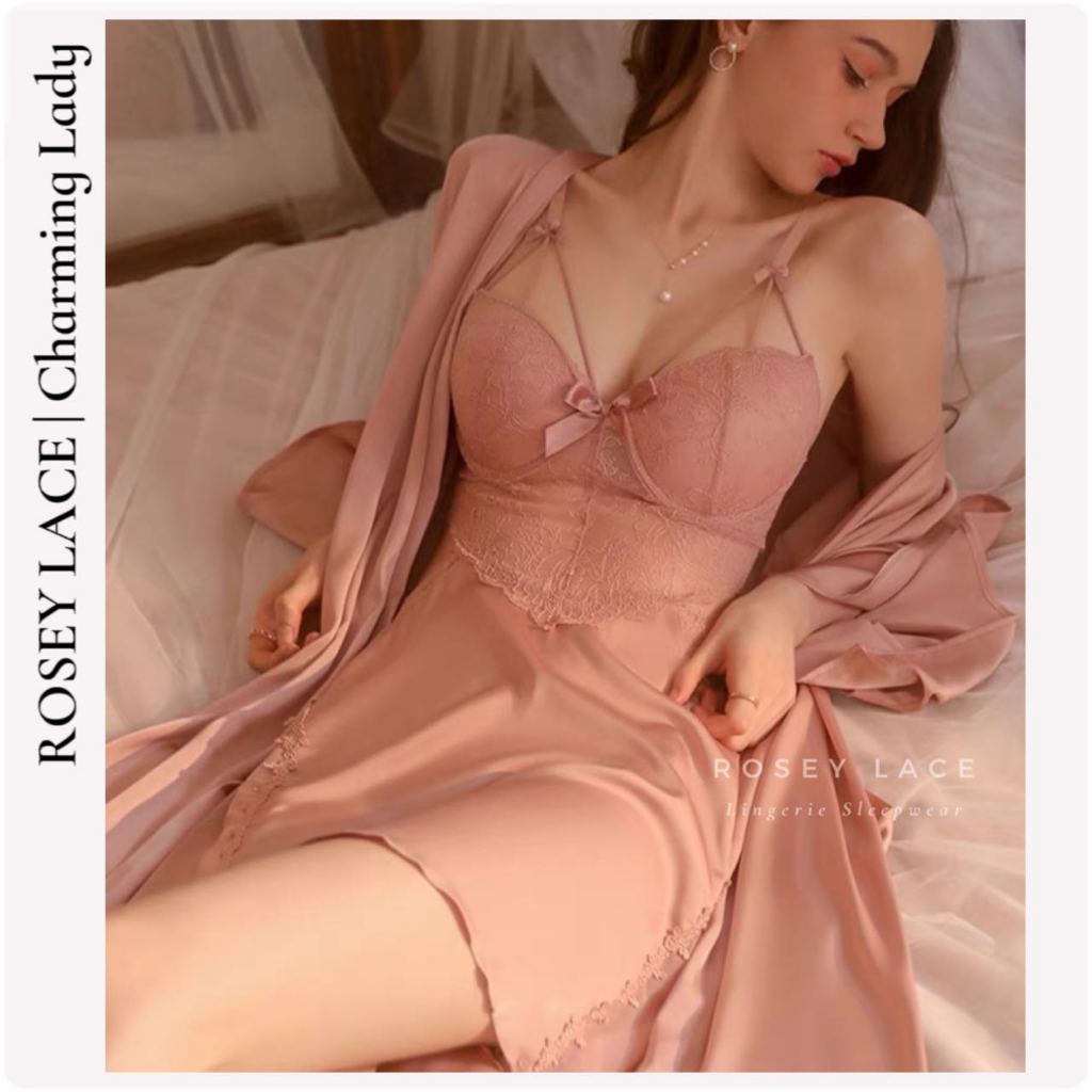 Jual Roseylace Sexy Lingerie Satin Baju Tidur Sexy Wanita Lingerie