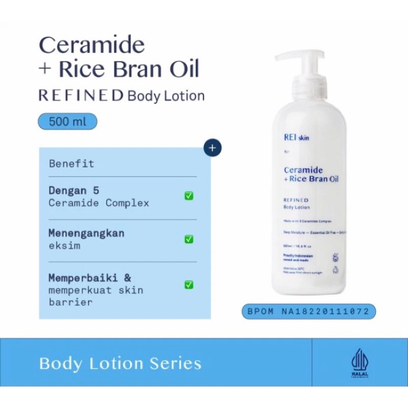 Jual Rei Skin Ceramide Rice Bran Oil Refined Body Lotion Ml