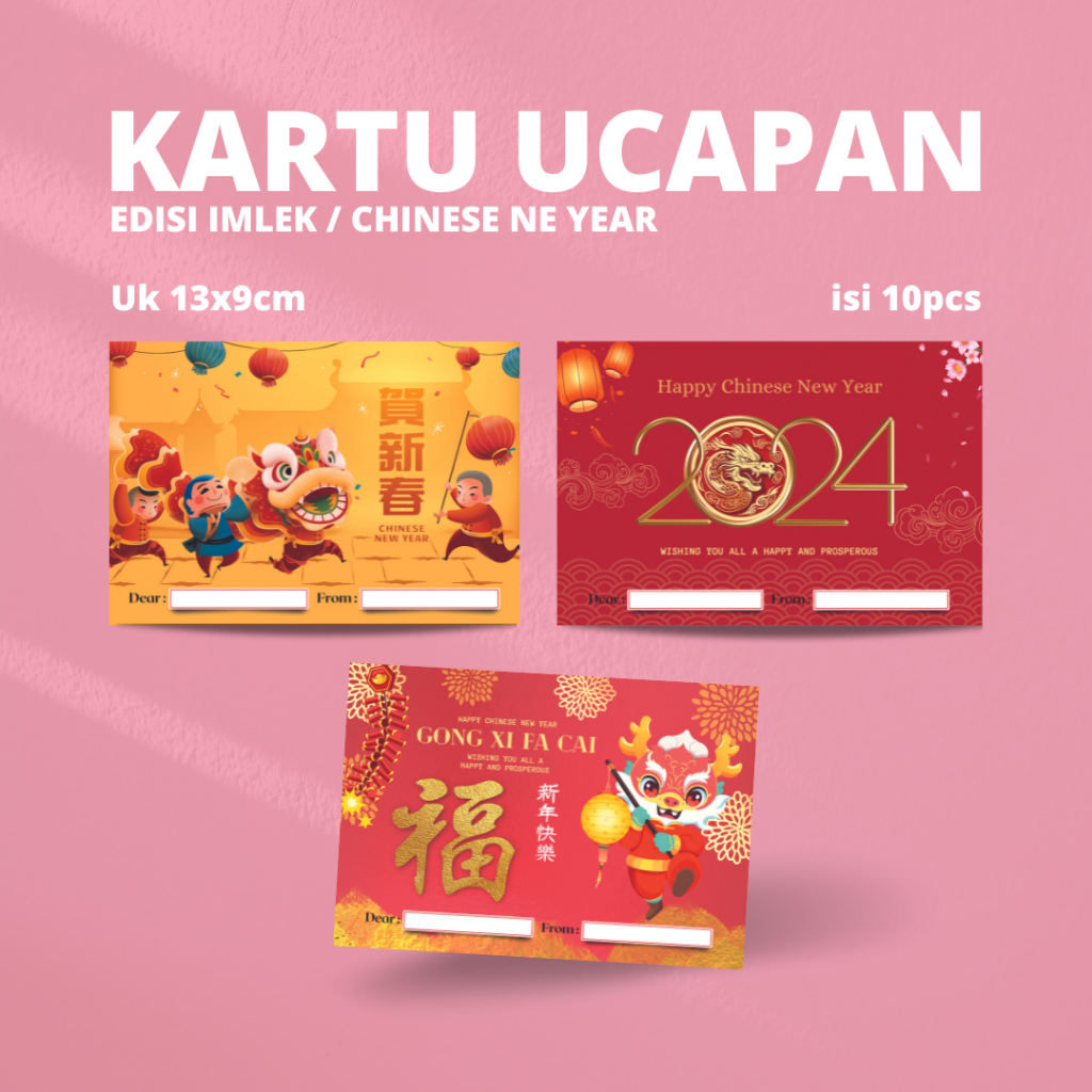 Jual Kartu Ucapan Imlek Chinese New Year Greetings Card X