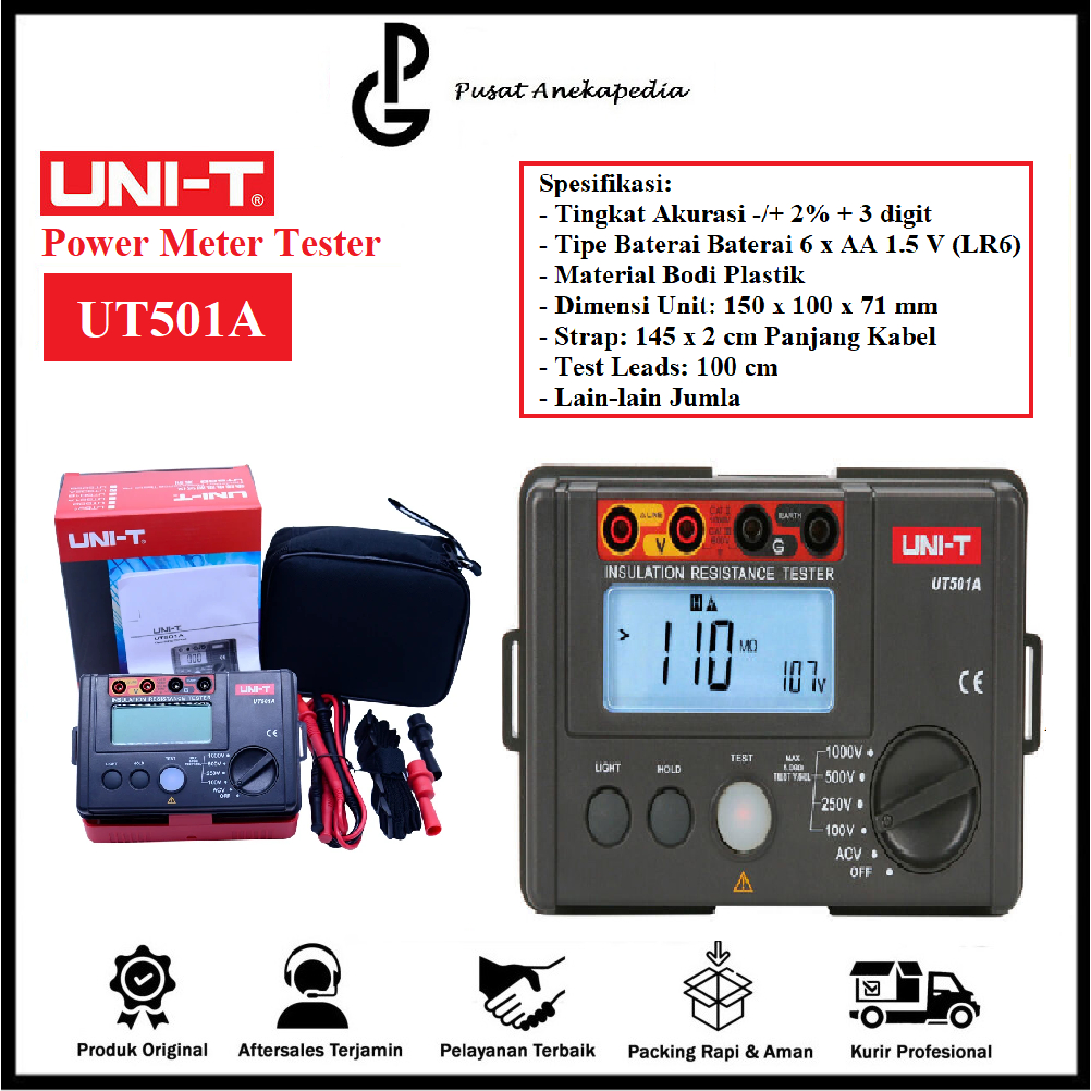 Jual UNI T Digital Insulation Resistance Voltage Tester 2000m Ohm