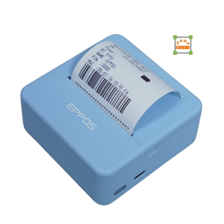 Jual Pocket Mini Printer Bluetooth Eppos Ep Blue Cetak Struk