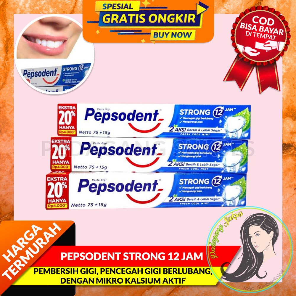 Jual Pepsodent Strong Pasta Gigi Jam Fresh Cool Mint Gr Gr