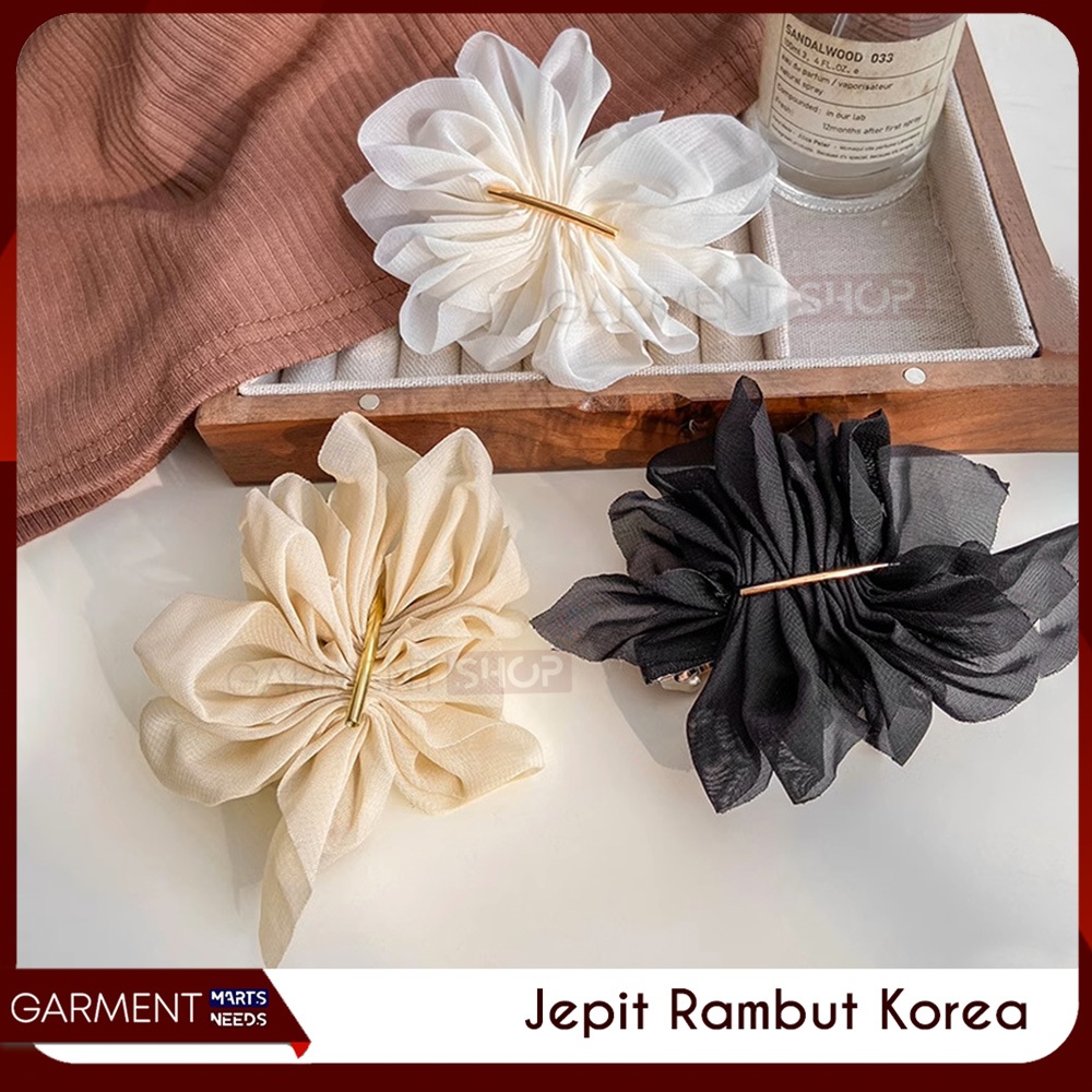 Jual Jepit Rambut Pita Korea Lucu Soft Cream Putih Aksesoris Rambut