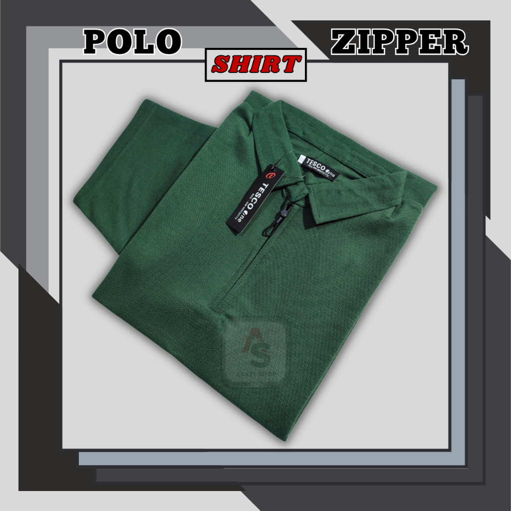 Jual Polo Shirt Zipper Polos Lengan Pendek Pria Dewasa Terbaru M L