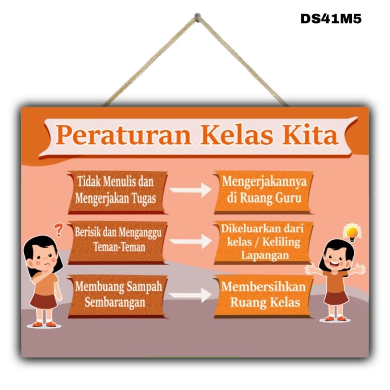 Jual Hiasan Dinding Poster Peraturan Kelas Kita Gantungan Dinding