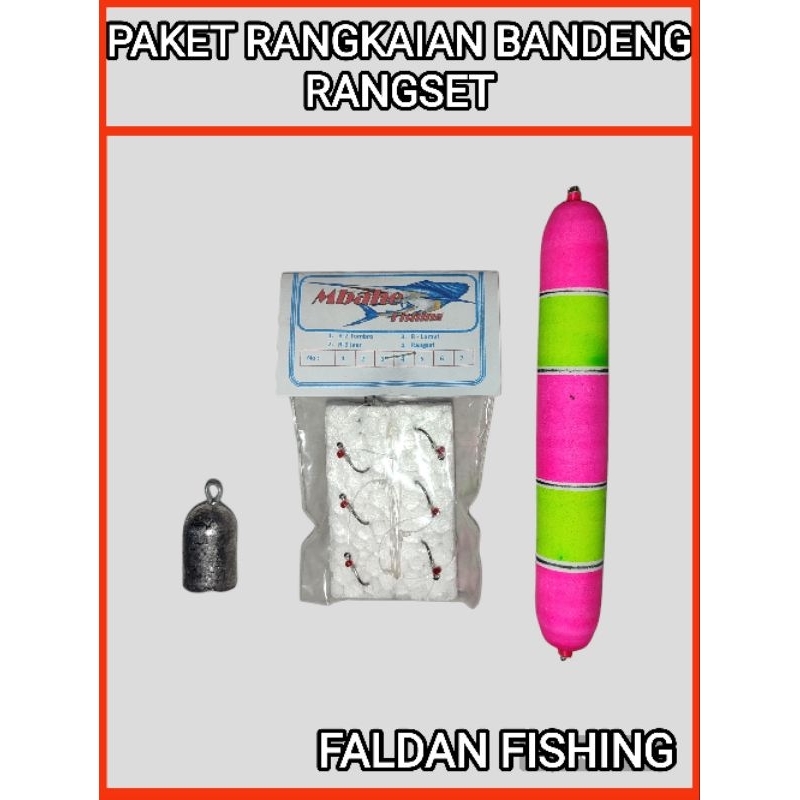 Jual Satu Set Rangkaian Mancing Bandeng Rangset Pelampung Timah